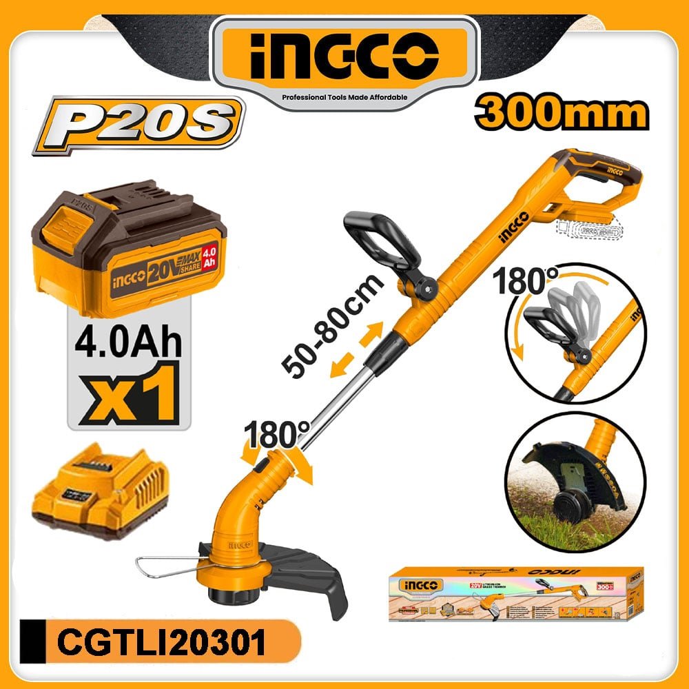 INGCO Cordless Grass Trimmer With 4.0Ah Battery - buy online in Australia | Trade Tools Australia
