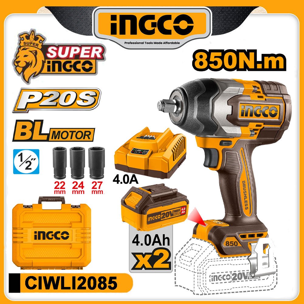 INGCO 20v Cordless Impact Wrench 850N.m - buy online in Australia | Trade Tools Australia