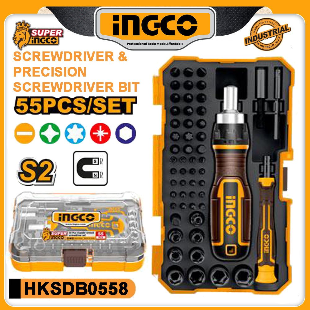 INGCO 55Pcs Screwdriver & Precision Screwdriver bit set - buy online in Australia | Trade Tools Australia