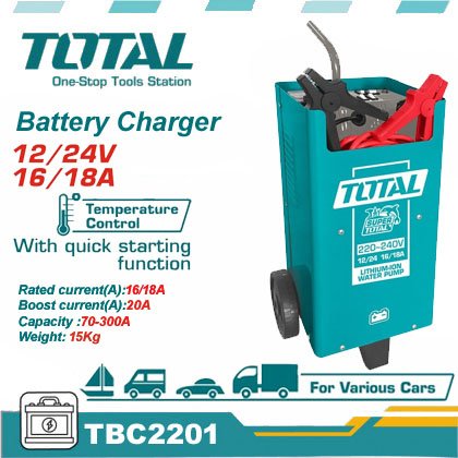 TOTAL 12V/ 24V Battery Charger (Tower) - buy online in Australia | Trade Tools Australia