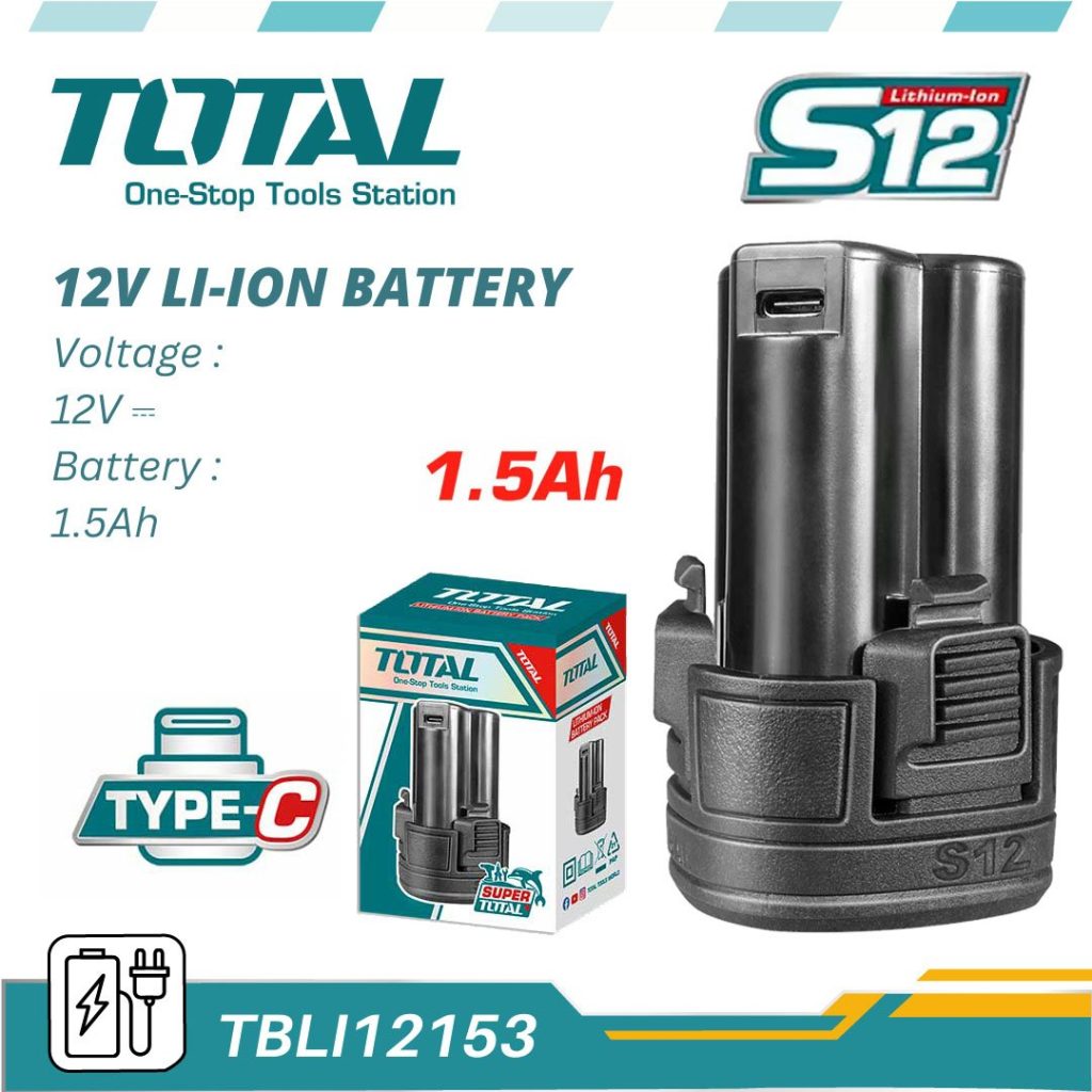 TOTAL 12v 1.5Ah Li-ion Battery - buy online in Australia | Trade Tools Australia