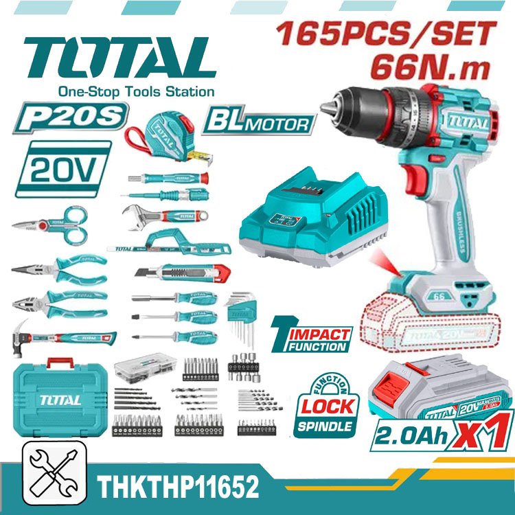 Total 165 Pcs Cordless Tools Set 66N.m - buy online in Australia | Trade Tools Australia
