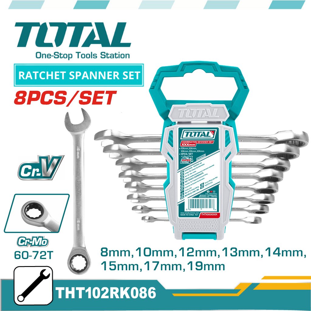 TOTAL 8 Pcs Ratchet Spanner Set - buy online in Australia | Trade Tools Australia