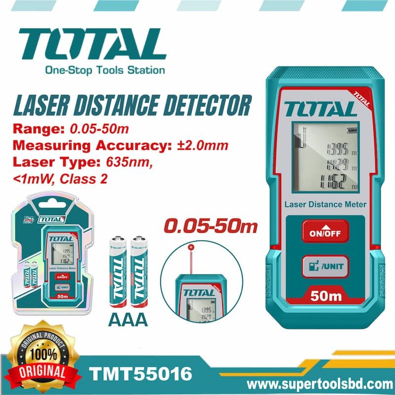 TOTAL 50m Laser Distance Detector - buy online in Australia | Trade Tools Australia
