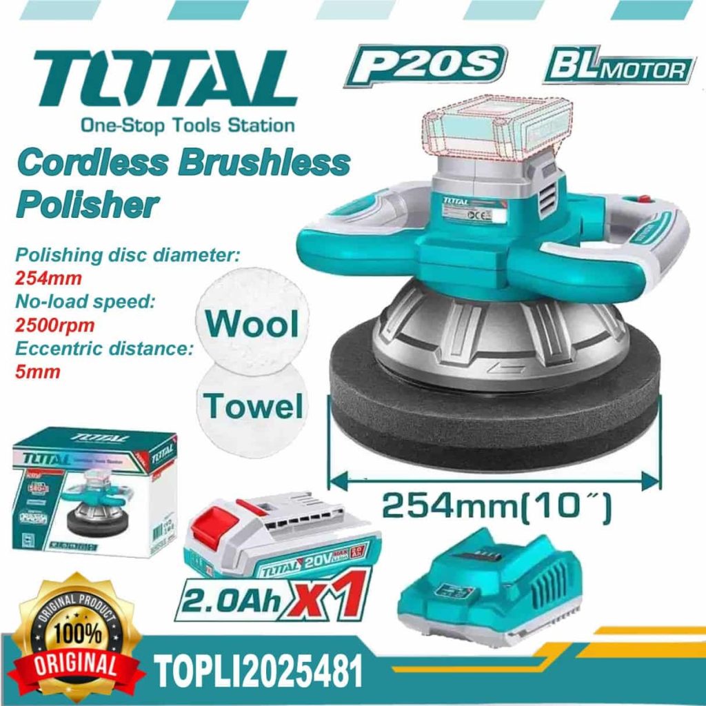 TOTAL 20v Cordless Orbital Polisher 245mm - buy online in Australia | Trade Tools Australia