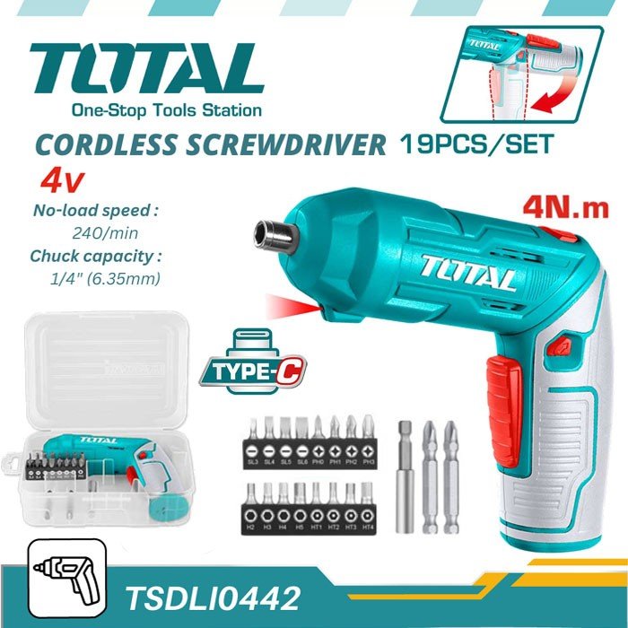 Total 4V Lithium-Ion Cordless Screwdriver - buy online in Australia | Trade Tools Australia