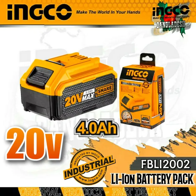 Ingco 20V Lithium-Ion 4.0Ah Battery - buy online in Australia | Trade Tools Australia