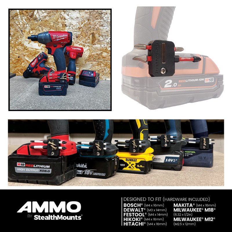 AMMO Black Stubby Bit Holder - buy online in Australia | Trade Tools Australia