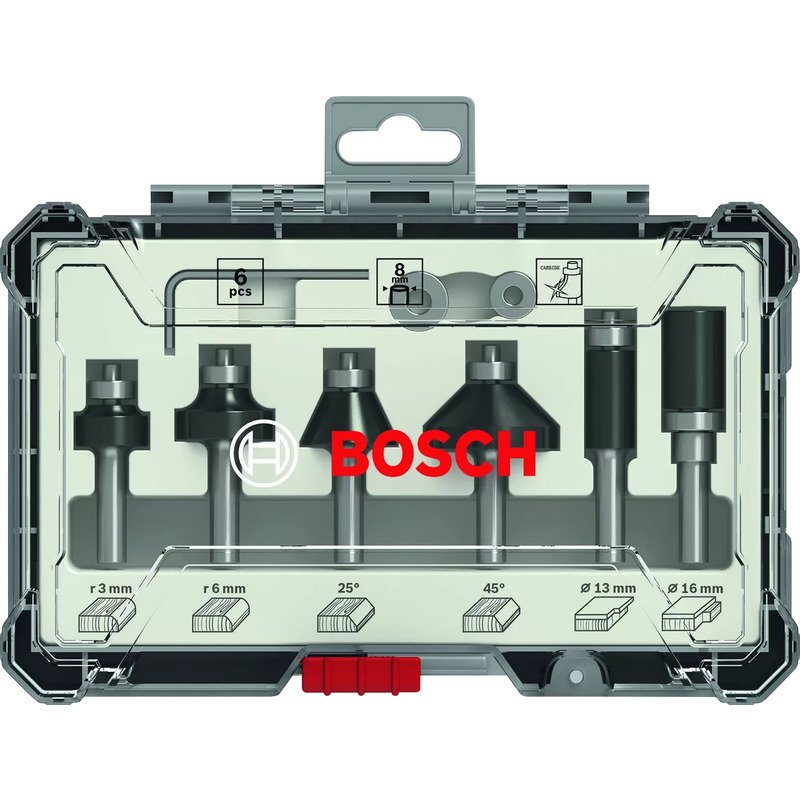 Bosch 2607017470 6pc 1/4″ Shank Trim and Edging Router Bit Set - buy online in Australia | Trade Tools Australia
