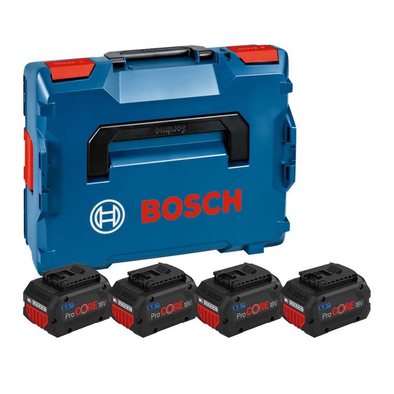 Bosch Procore 18v Battery Starter Set – 4 x 5.5ah Batteries in L-Boxx 1600A02A2U - buy online in Australia | Trade Tools Australia