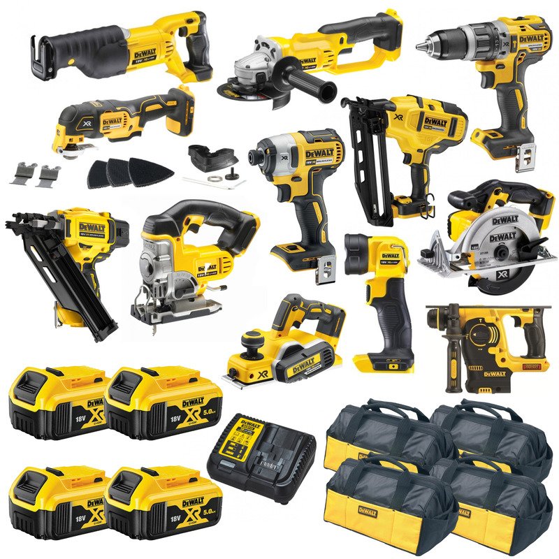 Dewalt 12 Piece Power Tool Kit 18v – 4 x 5.0ah Batteries - buy online in Australia | Trade Tools Australia