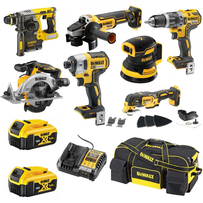 Dewalt 7 Piece 18v XR Brushless Power Tool Kit – 2 x 5.0ah Batteries - buy online in Australia | Trade Tools Australia