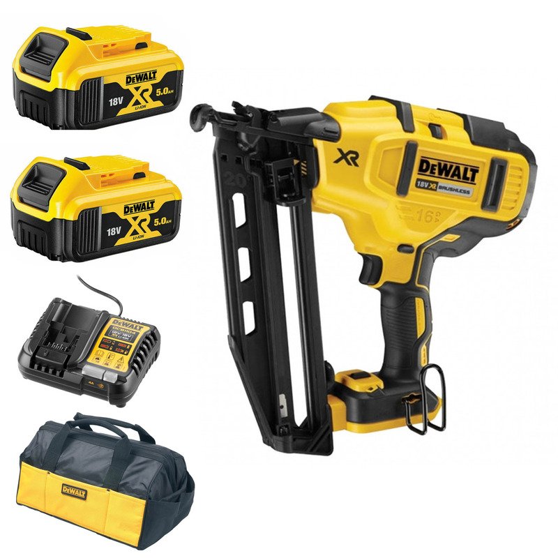 DeWalt DCN660N 18V XR 2nd Fix Brushless Nailer Kit – 2 x 5.0ah Batteries, Charger & Bag - buy online in Australia | Trade Tools Australia