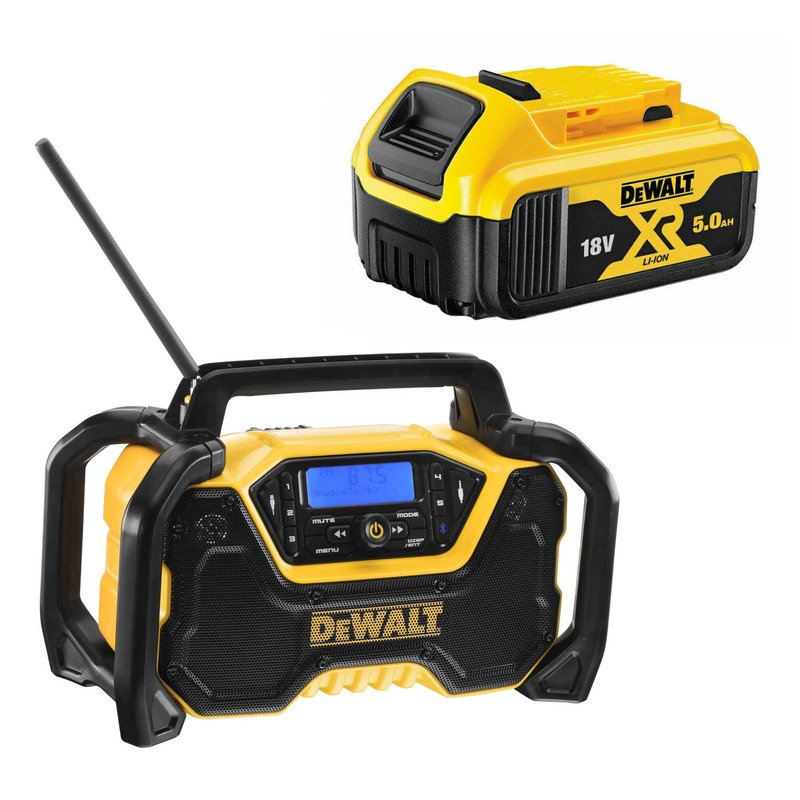 Dewalt DCR029 12-18v Compact Bluetooth Radio & Dcb184 18V XR 5.0Ah Li-Ion Battery - buy online in Australia | Trade Tools Australia