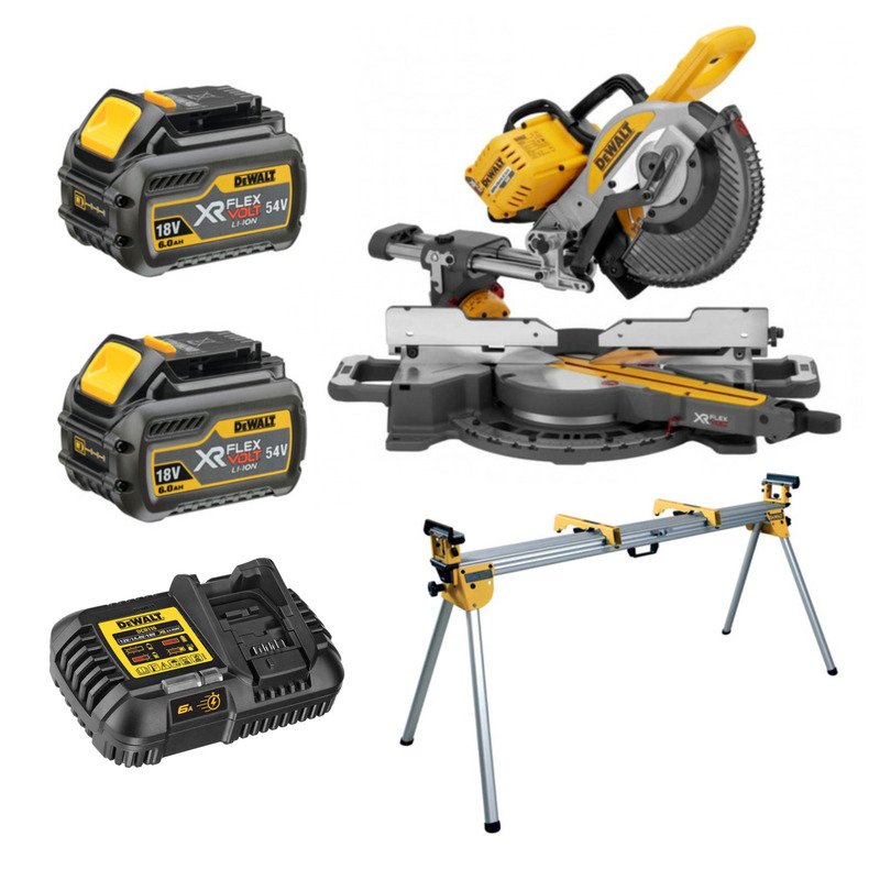 DeWalt DCS727T2 54V XR Flexvolt 250mm Double Bevel Slide Mitre Saw Kit With DE7023 Stand – 2 x 6ah Batteries - buy online in Australia | Trade Tools Australia