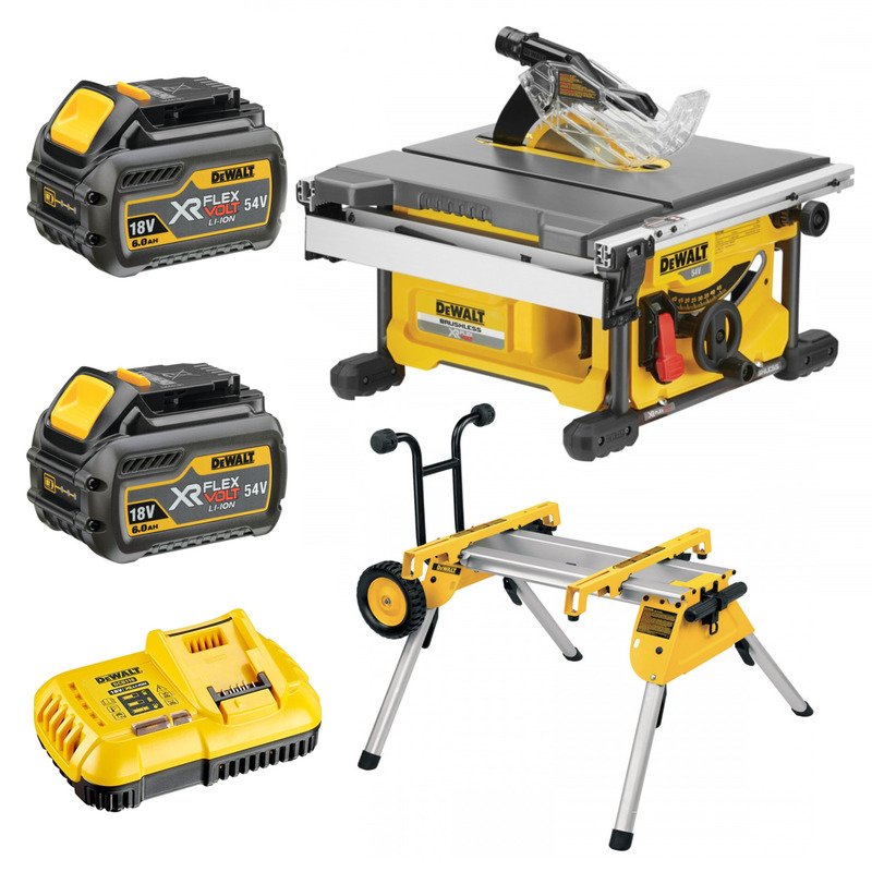 DeWalt DCS7485T2 54V XR Flexvolt Cordless Table Saw Kit -2 x 6.0Ah Li-Ion Batteries & Charger & DE7400 Saw Stand - buy online in Australia | Trade Tools Australia