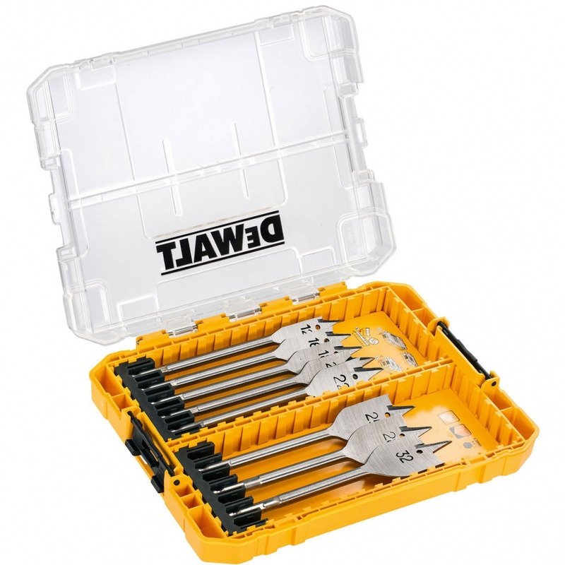 DeWalt DT70750 8 Piece Flat Wood Spade Bit Set + Tough Case (12mm – 32mm) - buy online in Australia | Trade Tools Australia