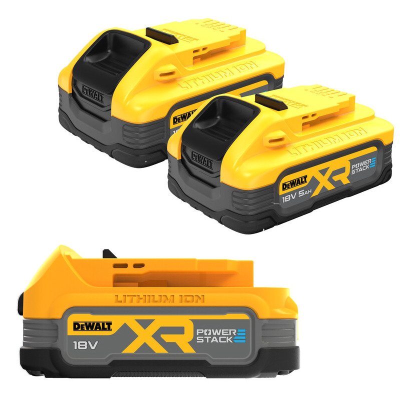 Dewalt Powerstack Battery Triple Pack – 2 x 5.0ah Batteries & 1 x 1.7ah Battery - buy online in Australia | Trade Tools Australia