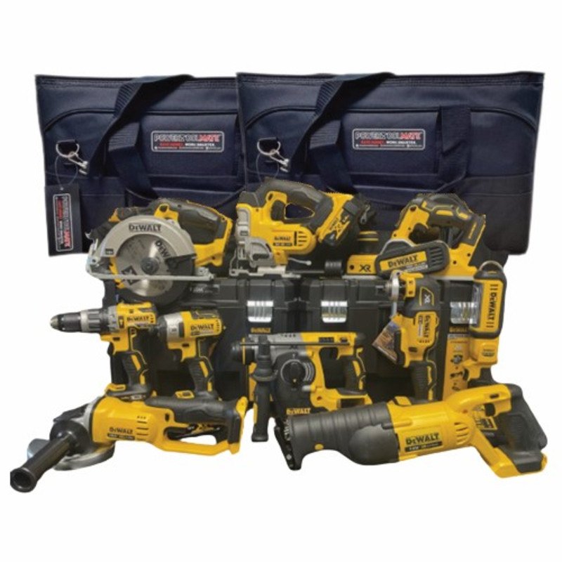 DeWalt x PTM 10 Piece Cordless Power Tool Kit – 4 x 5.0Ah Batteries, 2 x Cases, 2 x Bags - buy online in Australia | Trade Tools Australia