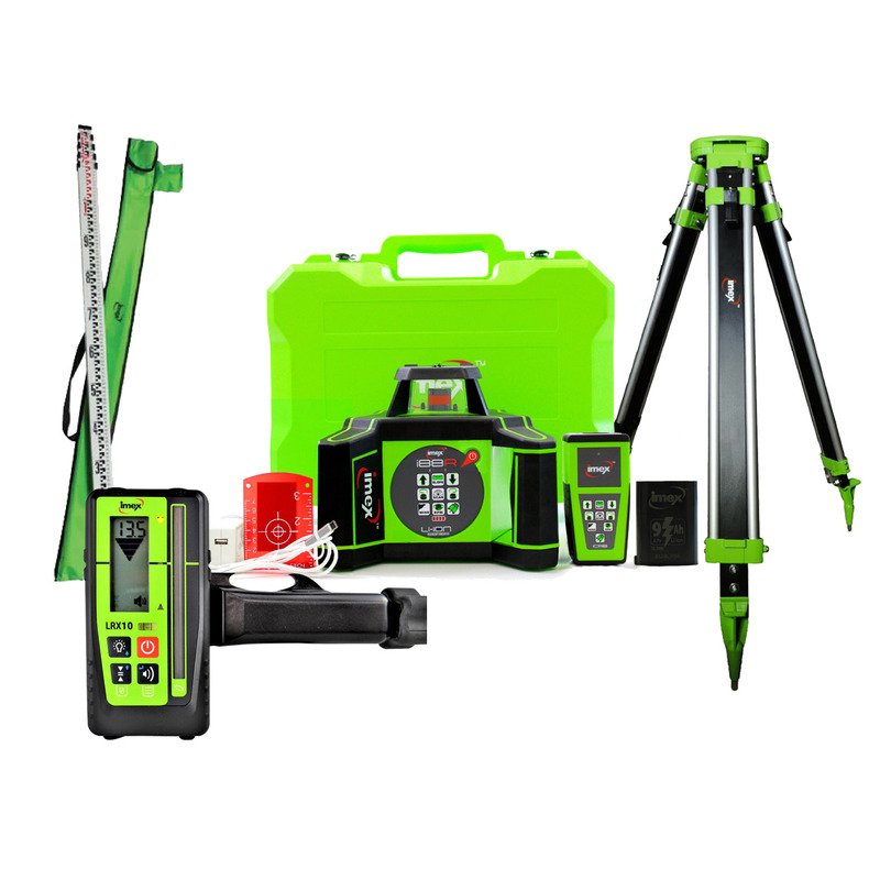 IMEX 012-I88RX10-KIT i88R Rotating Laser and LRX10 Receiver Kit With Staff, Tripod & Receiver - buy online in Australia | Trade Tools Australia