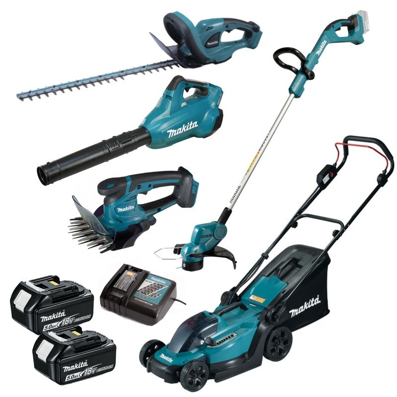 Makita 5 Piece Gardening Power Tool Kit – 2 x 5.0ah Batteries - buy online in Australia | Trade Tools Australia