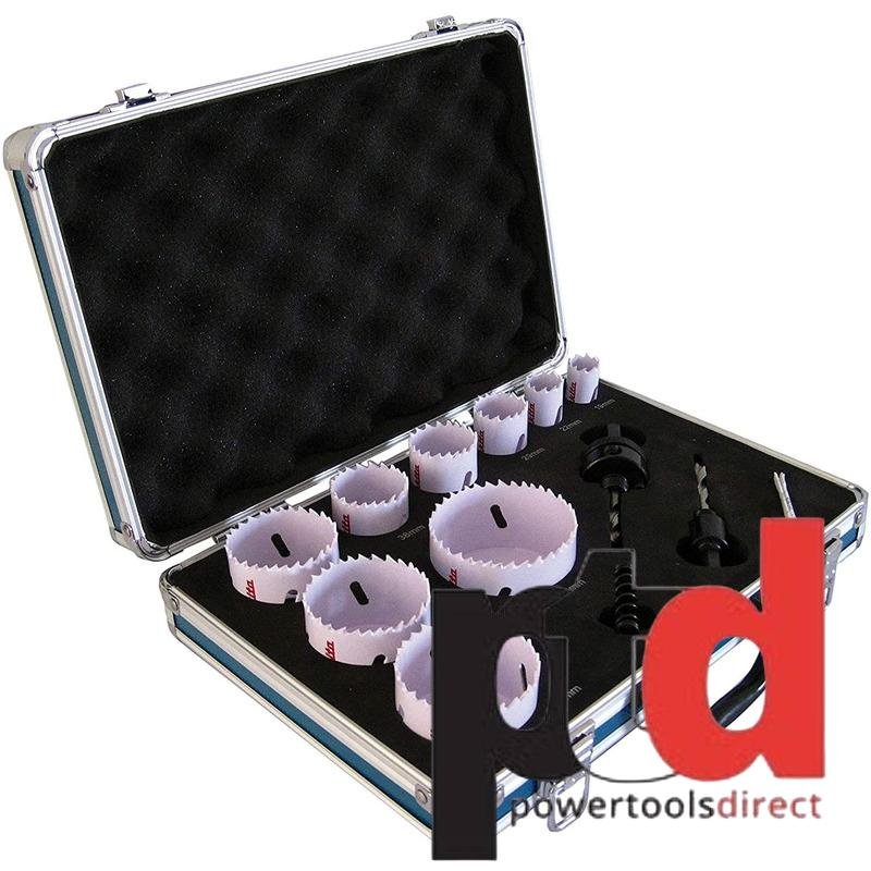 Makita D-47282 12 PC Electricians Holesaw Set 19mm – 68mm 2 Arbors + Metal Case - buy online in Australia | Trade Tools Australia