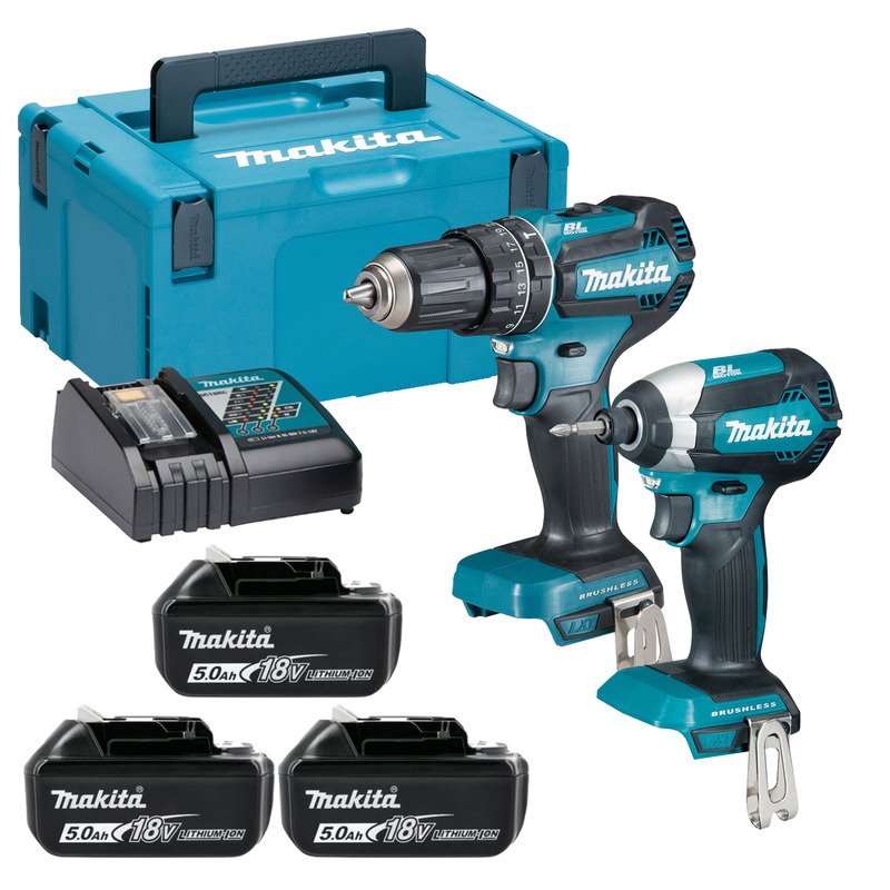 Makita DLX2283TJ3 18v Brushless Kit – DHp485 Hammer Drill + DTD153 Impact c/w 3 x 5ah Batteries - buy online in Australia | Trade Tools Australia