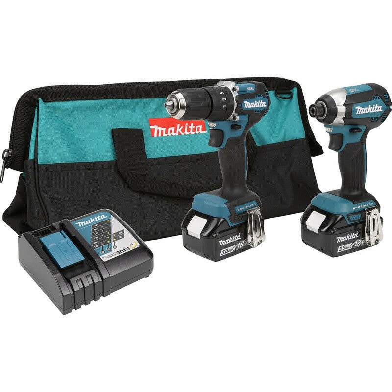 Makita DLX2460X1 18v Brushless Combi Drill and Impact Twin Kit – 2 x 3ah Batteries - buy online in Australia | Trade Tools Australia