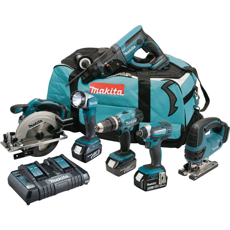 Makita DLX6068PT 18v LXT 6pc Combi Kit – 3 x 5.0ah Batteries - buy online in Australia | Trade Tools Australia