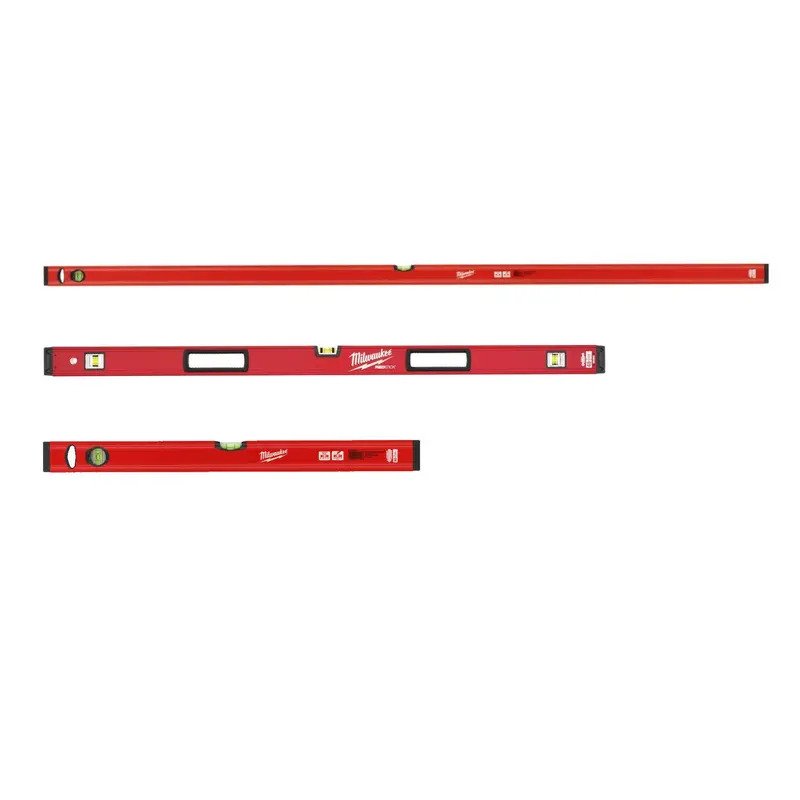Milwaukee 3 Piece Redstick Slim Box Level Set – 180cm, 120cm & 61cm - buy online in Australia | Trade Tools Australia