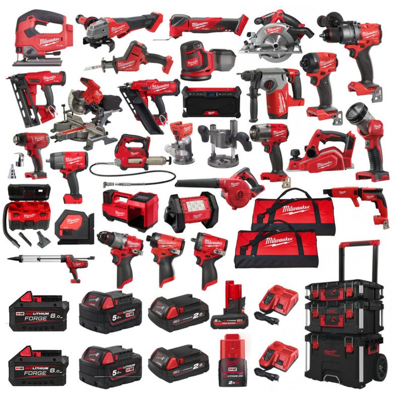 Milwaukee 30 Piece Power Tool Kit – 8 Batteries - buy online in Australia | Trade Tools Australia