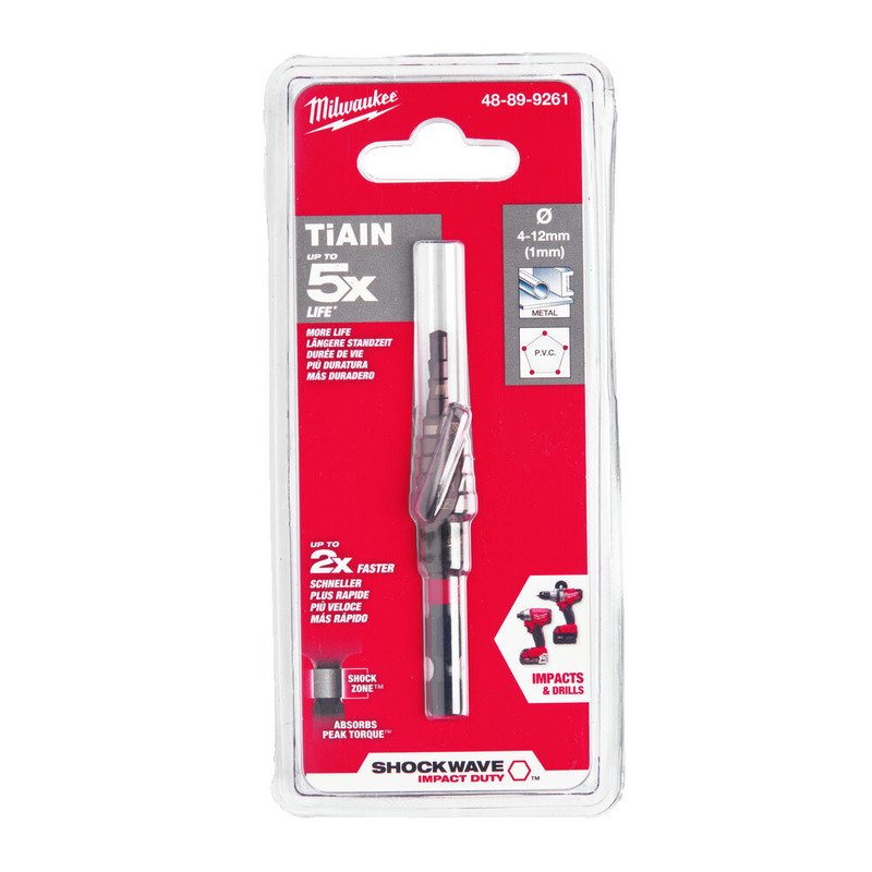 Milwaukee 48899261 Shockwave Impact Duty Step Drill 4-12mm/1″ - buy online in Australia | Trade Tools Australia