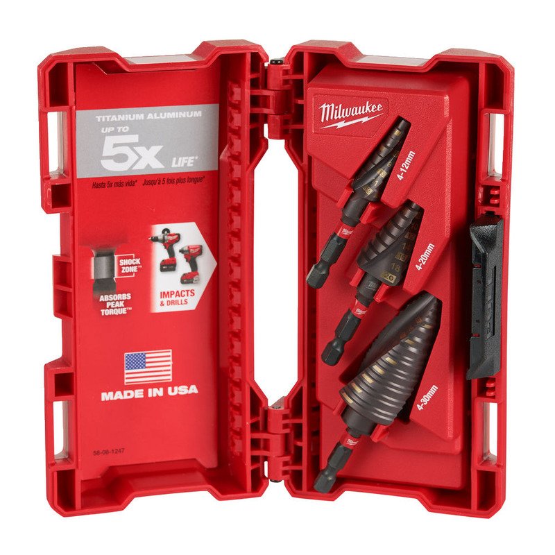 Milwaukee 48899266 3pc Shockwave Step Drill Set - buy online in Australia | Trade Tools Australia