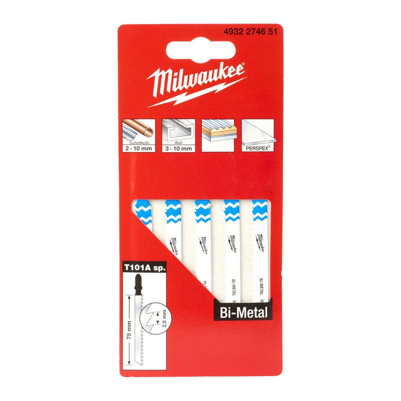 Milwaukee 4932274651 T101A SP Metal Jigsaw Blades – Pack of 5 - buy online in Australia | Trade Tools Australia