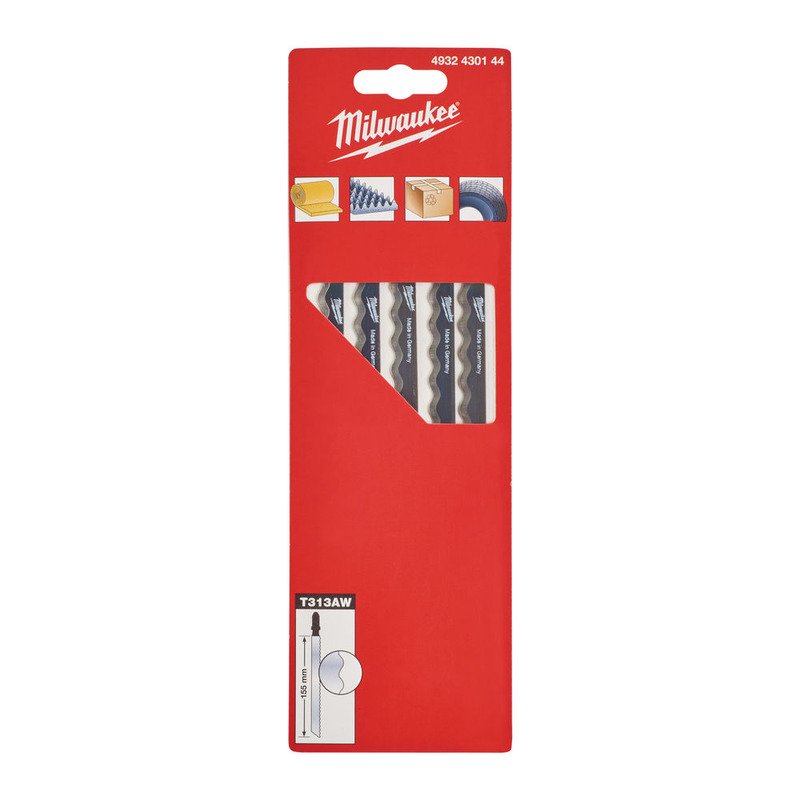 Milwaukee 4932430144 T313AW 155mm Wave Knife for Insulation Material – Pack of 5 - buy online in Australia | Trade Tools Australia
