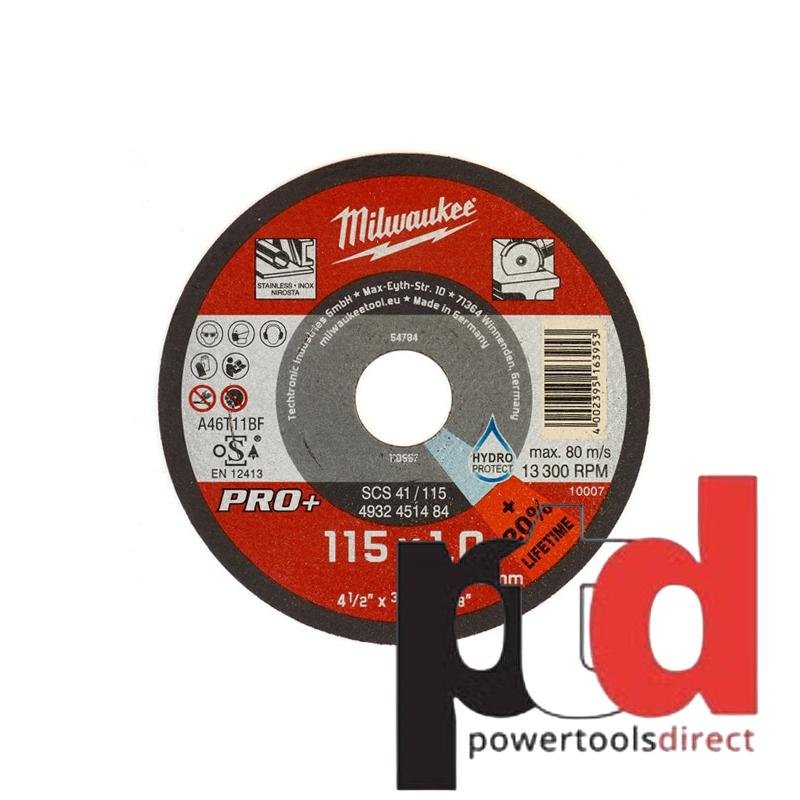 Milwaukee 4932451484 SCS 41 PRO+ Thin Metal Cutting Disc (115mm x 1mm) - buy online in Australia | Trade Tools Australia