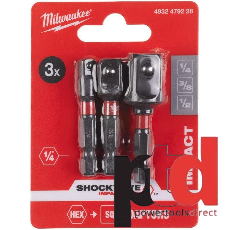 Milwaukee 4932479228 3pc Shockwave Impact Duty Socket Adaptor Set - buy online in Australia | Trade Tools Australia
