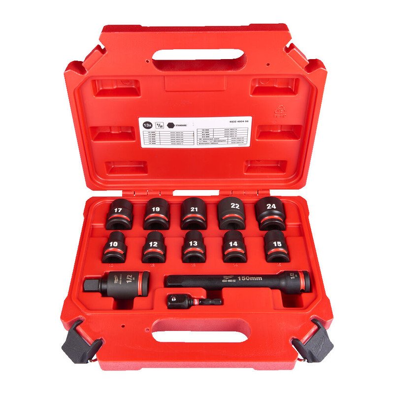 Milwaukee 4932480456 1/2″ 13pc Impact Socket Standard Set - buy online in Australia | Trade Tools Australia