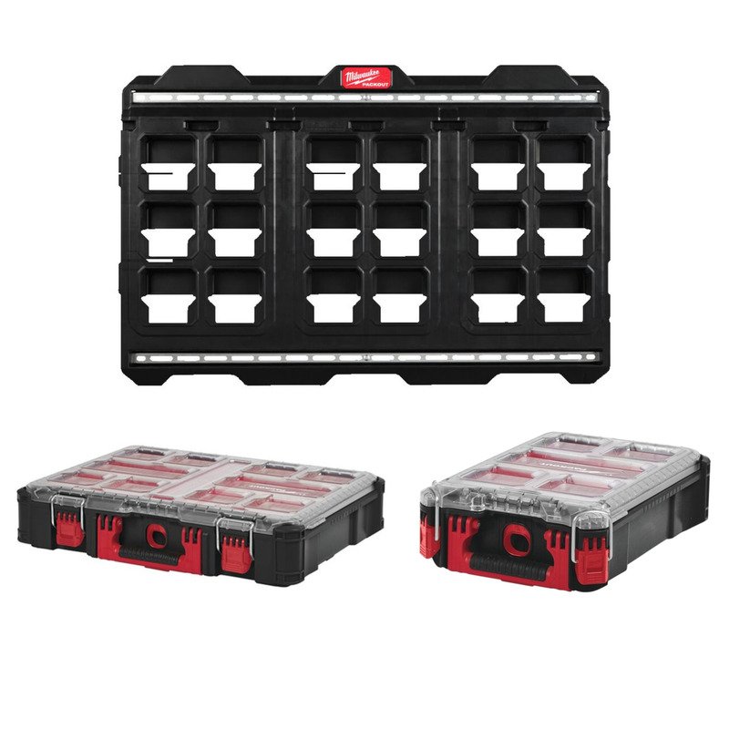 Milwaukee 4932480622 Packout XL Mounting Plate With 4932464082 & 4932464083 Organizers - buy online in Australia | Trade Tools Australia