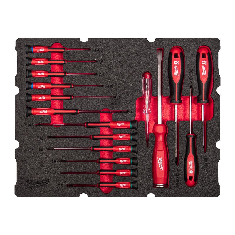 Milwaukee 4932493644 17pc Packout Drawer Precision Screwdriver Foam Insert Set - buy online in Australia | Trade Tools Australia