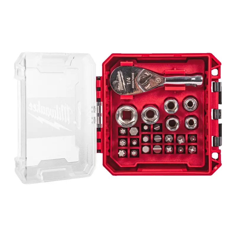 Milwaukee 4932499470 25pc 1/4″ Drive Compact Ratchet Set in Packout Compatible Box - buy online in Australia | Trade Tools Australia