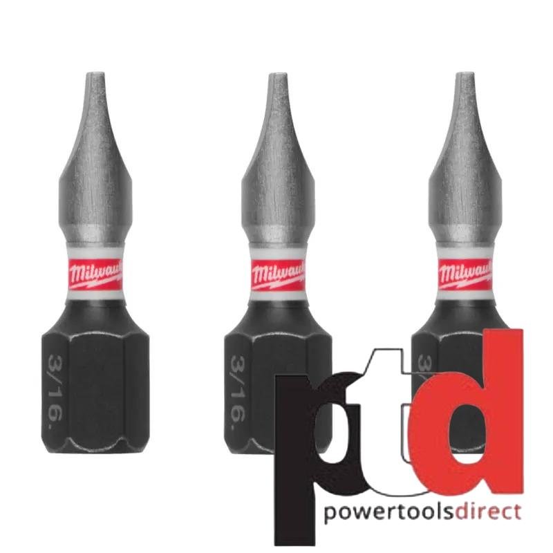 Milwaukee 4932500388 Shockwave Impact Duty Screwdriving Bits SL 1.2 x 6.5 25mm – 3 Piece - buy online in Australia | Trade Tools Australia