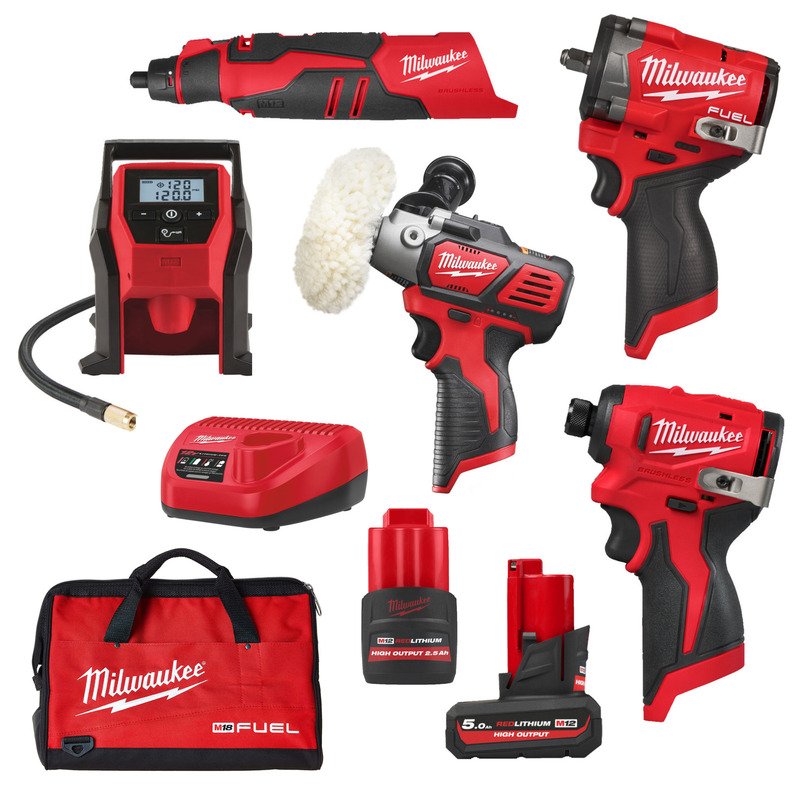 Milwaukee 5 Piece M12 Automotive Tool Kit - buy online in Australia | Trade Tools Australia