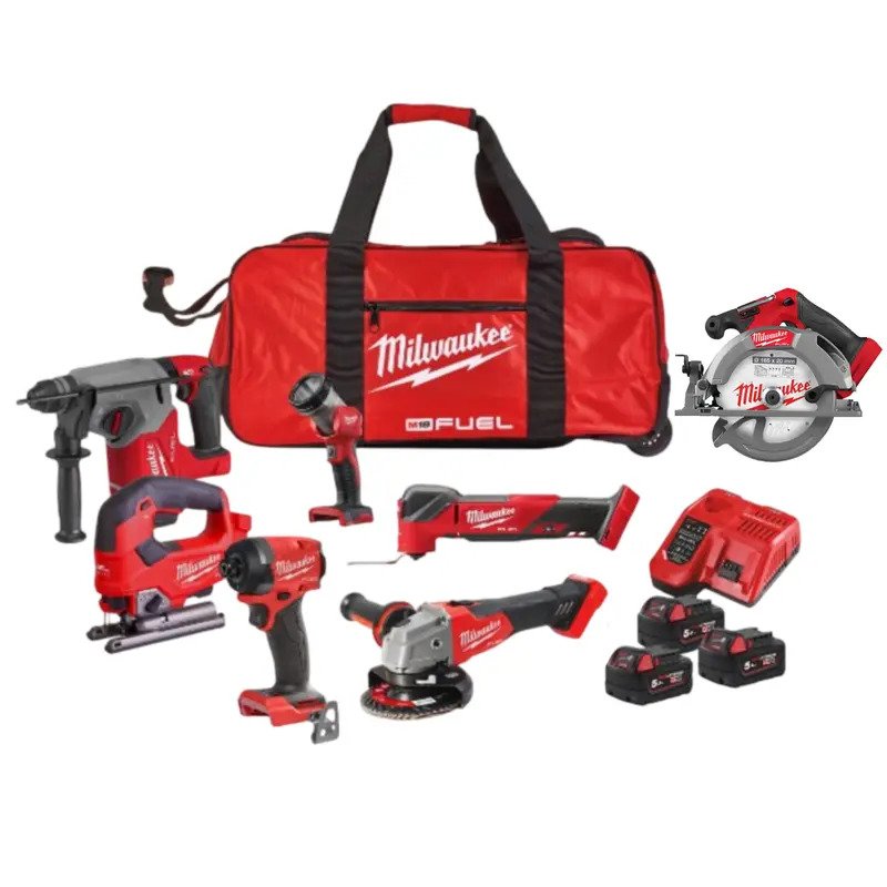 Milwaukee 7 Piece 18v Fuel Power Pack Kit – 3 x 5.0ah Batteries - buy online in Australia | Trade Tools Australia