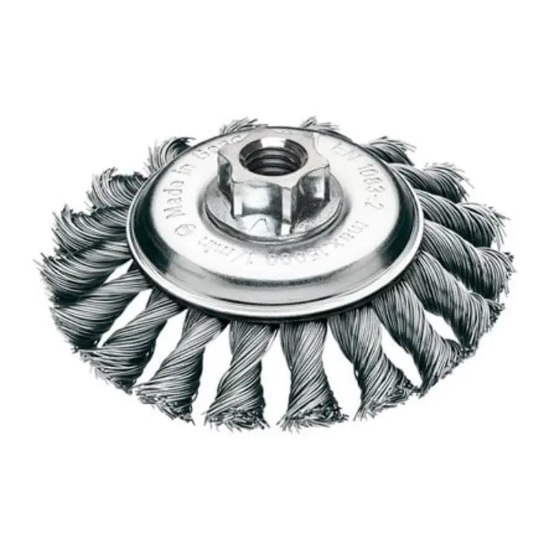 Milwaukee Conical Brushes For Small Angle Grinder Knotted – 0.5mm Wire Gauge, 12mm Height - buy online in Australia | Trade Tools Australia