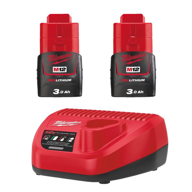 Milwaukee M12B3 12v 3ah Battery Twin Pack and Charger Energy Kit - buy online in Australia | Trade Tools Australia