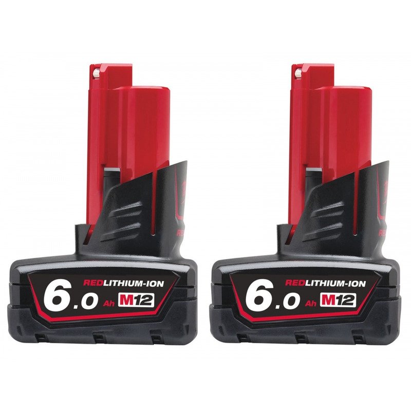 Milwaukee M12B6 12V 6.0Ah RedLithium-Ion Batteries (Twin Pack) - buy online in Australia | Trade Tools Australia