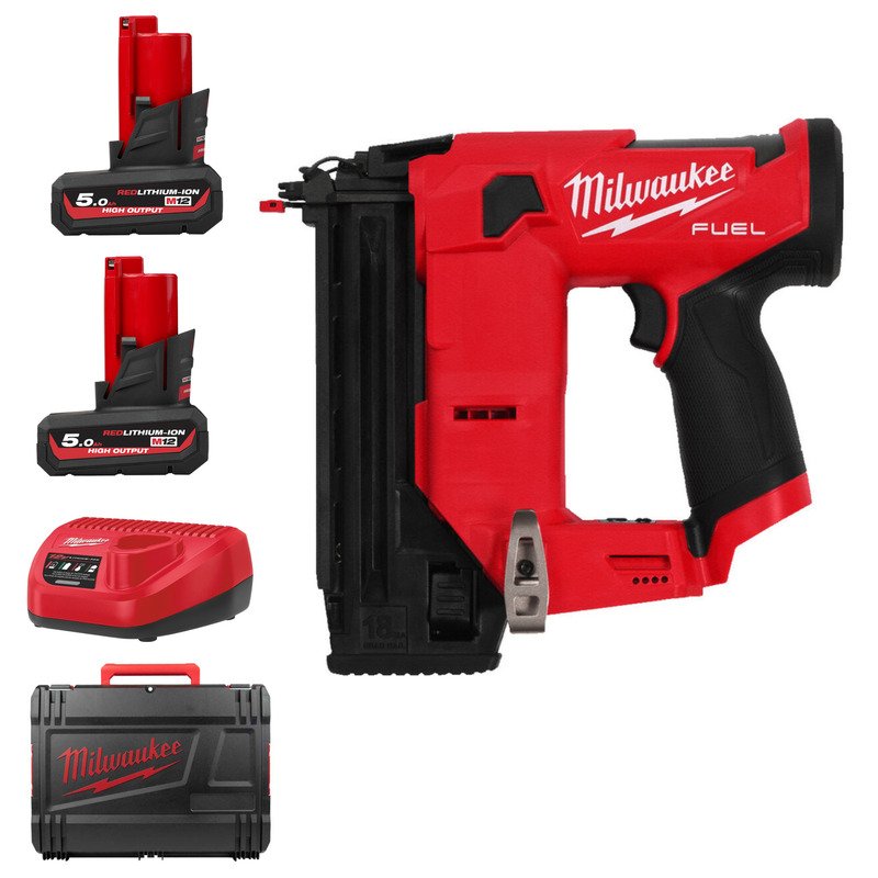 Milwaukee M12FCN18GS-0X 12v Fuel 18GA Straight Brad Nailer Kit – 2 x 5.0ah High Output Batteries, Charger & Case - buy online in Australia | Trade Tools Australia