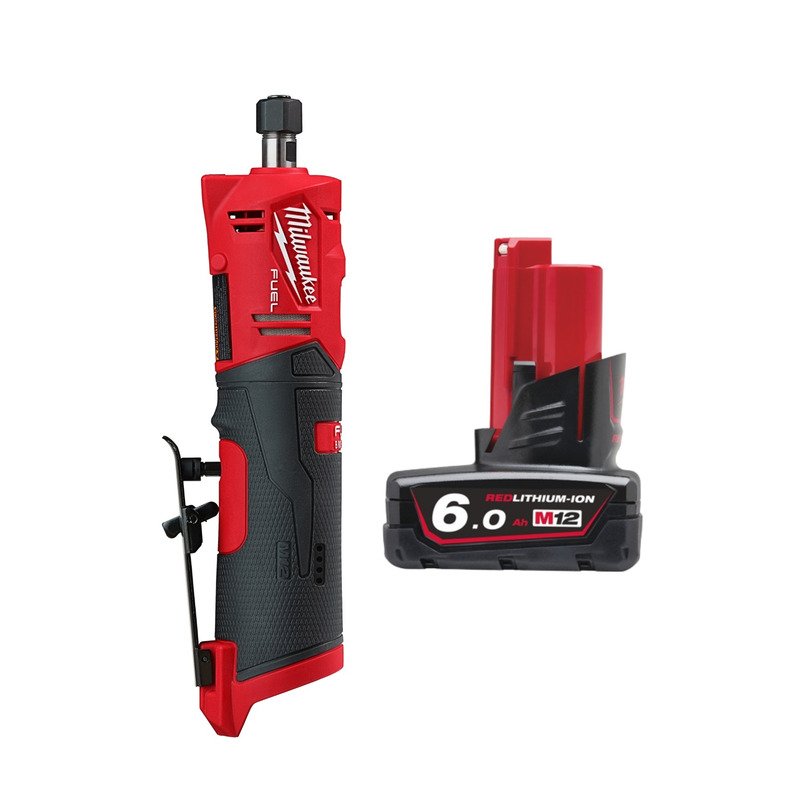 Milwaukee M12FDGS-0 12V Fuel Straight Die Grinder (Body Only) & 6.0Ah Battery - buy online in Australia | Trade Tools Australia