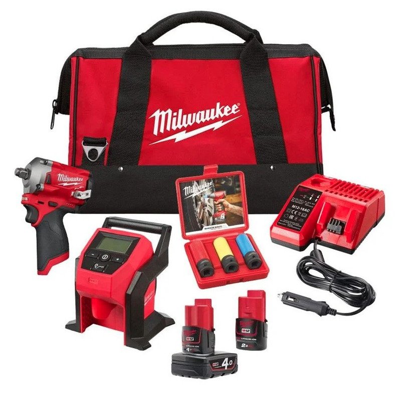 Milwaukee M12FPP3AK-402B M12 12v Tyre Kit With In Car Charger - buy online in Australia | Trade Tools Australia